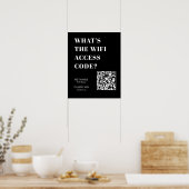 Custom Black WiFi QR | Network Password Display Poster (Küche)