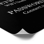 Custom Black WiFi QR | Network Password Display Poster (Ecke)
