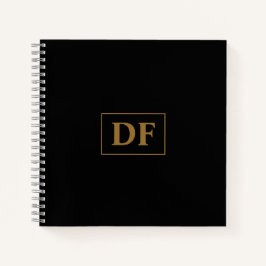 Custom Black with Gold Initials Notebook Notizblock