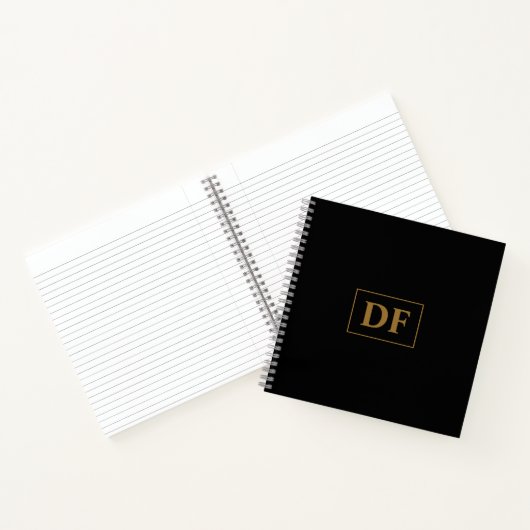 Custom Black with Gold Initials Notebook Notizblock (Innenseite)