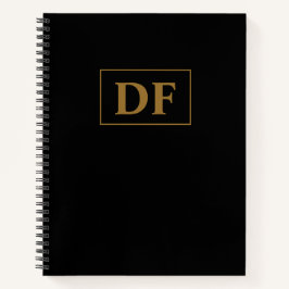 Custom Black with Gold Initials Notebook Notizblock