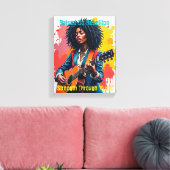Custom Black Woman Gitarrist Art Inspiration Leinwanddruck (Insitu (Wohnzimmer))