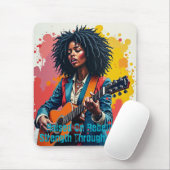 Custom Black Woman Gitarrist Art Inspiration Mousepad (Mit Mouse)
