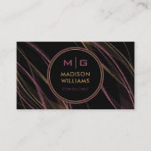 Custom Black Yellow Lila Glitzer Beruflich Visitenkarte (Vorderseite)