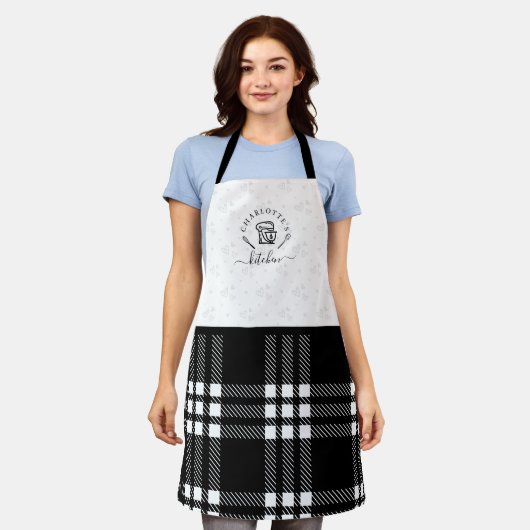Custom BlackPlaid Kitchen Whisk & Stand Mixer Schürze (Getragen)