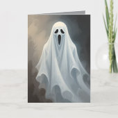 Custom Blank Halloween | Niedliches Blatt Ghost-De Karte (Vorderseite)