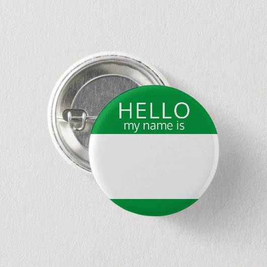 Custom Blank HELLO Mein Name ist Abzeichen Button (Vorne & Hinten)