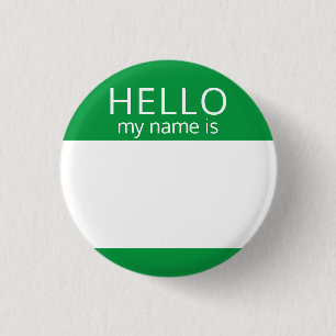 Custom Blank HELLO Mein Name ist Abzeichen Button