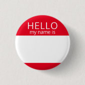 Custom Blank HELLO Mein Name ist Abzeichen Button (Vorderseite)