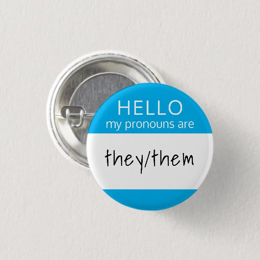 Custom Blank HELLO Meine Pronomen sind Abzeichen Button (Vorne & Hinten)