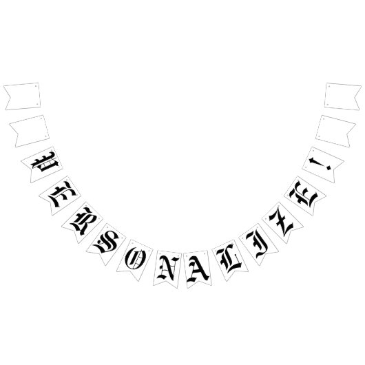 Custom Blank Old English Gothic Wedding Wimpelkette (Alle)