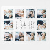 Custom Blanket mit 10 Hochzeitsfotos Fleecedecke (Vorderseite (Horizontal))