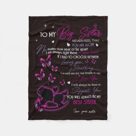 Custom Blanket zu meinem Schwester Fleece Blanket (Vorderseite)