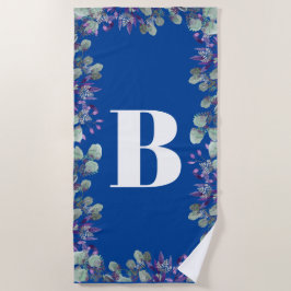 CUSTOM BLAUE LILA BLUE WEISSE TYPOGRAPHIE STRANDTUCH