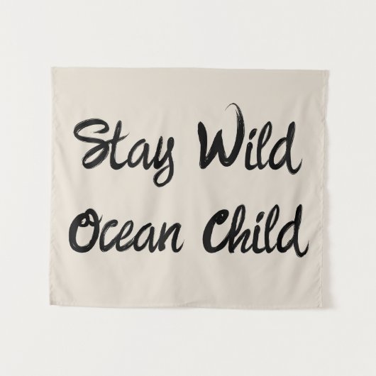 Custom Bleibe Wild Ocean Child Kinderzimmer Boho K Wandteppich (Vorderseite (Horizontal))
