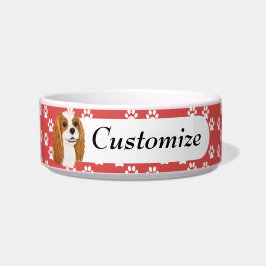 Custom Blenheim Cavalier King Charles Spaniel Napf