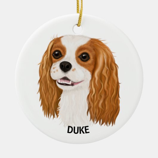 Custom Blenheim Cavalier King Spaniel Keramik Ornament (Vorne)