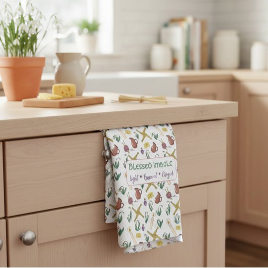 Custom Blessed Imbolc Light Renewal Brigid  Geschirrtuch