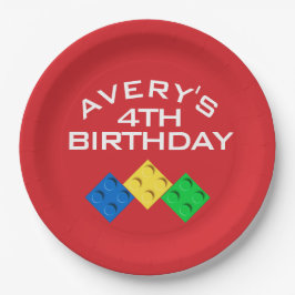 Custom BLOCK PARTY Colorful Bricks Thank You Pappteller