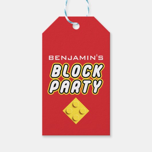 Custom BLOCK PARTY Farbenbricks Tower Builder Geschenkanhänger (Vorderseite)