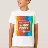 Custom BLOCK PARTY Farbenbricks Tower Builder T-Shirt (Vorderseite)