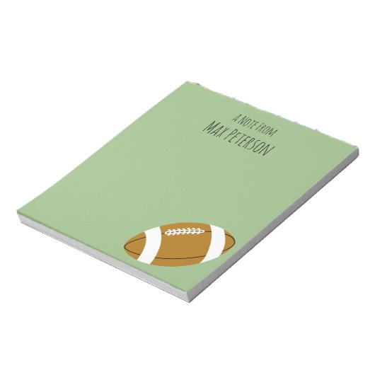 Custom Blond Boy Football Notepad Notizblock (Rotiert)
