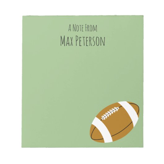 Custom Blond Boy Football Notepad Notizblock (Vorderseite)