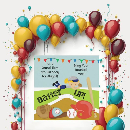 Custom Blond Girl Softball Geburtstagseinladung Einladung