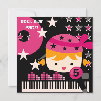 Custom Blond Girls Rock Star zum Geburtstag Einlad Einladung
