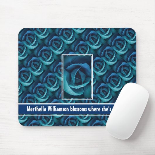 Custom BLOSSOMS, WO SIE PLANTE blaue Rose Mousepad (Mit Mouse)