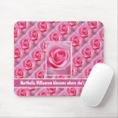 Custom BLOSSOMS, WO SIE PLANTE rosa Rose Mousepad (Mit Mouse)