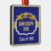 Custom Blue 50th Class Reunion  Ornament Aus Metall (Rechts)