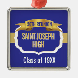 Custom Blue 50th Class Reunion  Ornament Aus Metall