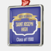 Custom Blue 50th Class Reunion  Ornament Aus Metall (Links)