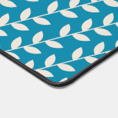 Custom Blue 70s Retro Leaf Pattern  Schreibtischunterlage (Ecke)