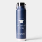 Custom Blue Abschluss Class of 2025 Keepake Trinkflasche (Vorne)
