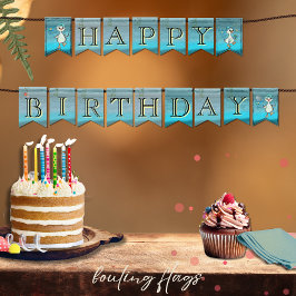 Custom Blue Albern Goose Geburtstagsflaggen Wimpelkette