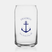 Custom Blue Anchor Emblem Dosenglas (Vorderseite)