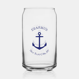 Custom Blue Anchor Emblem Dosenglas