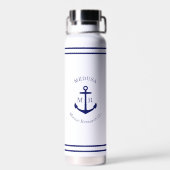 Custom Blue Anchor Emblem Trinkflasche (Rückseite)