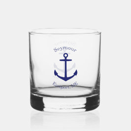 Custom Blue Anchor Emblem Whiskyglas