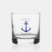 Custom Blue Anchor Emblem Whiskyglas (Rückseite)