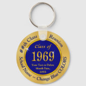 Custom Blue and Gold Class of 1969 Gastgeschenke Schlüsselanhänger (Vorderseite)