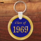 Custom Blue and Gold Class of 1969 Gastgeschenke Schlüsselanhänger (Rückseite)