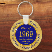 Custom Blue and Gold Class of 1969 Gastgeschenke Schlüsselanhänger (Vorderseite)