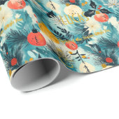 Custom Blue and Gold Ornaments Weihnachten Geschenkpapier (Rolleneckpunkt)