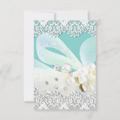 Custom Blue and Lace UAWG Wedding RSVP Karte (Rückseite)