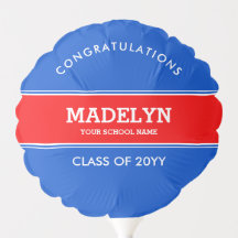 Custom Blue and Red Abschluss Balloon