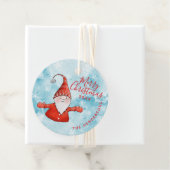 Custom Blue and Red Niedlich Gnome Frohe Weihnacht Geschenkanhänger (Beispiel)