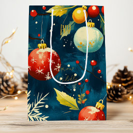 Custom Blue and Red Ornament Holiday Geschenktasch Geschenktüte Für Weinflaschen